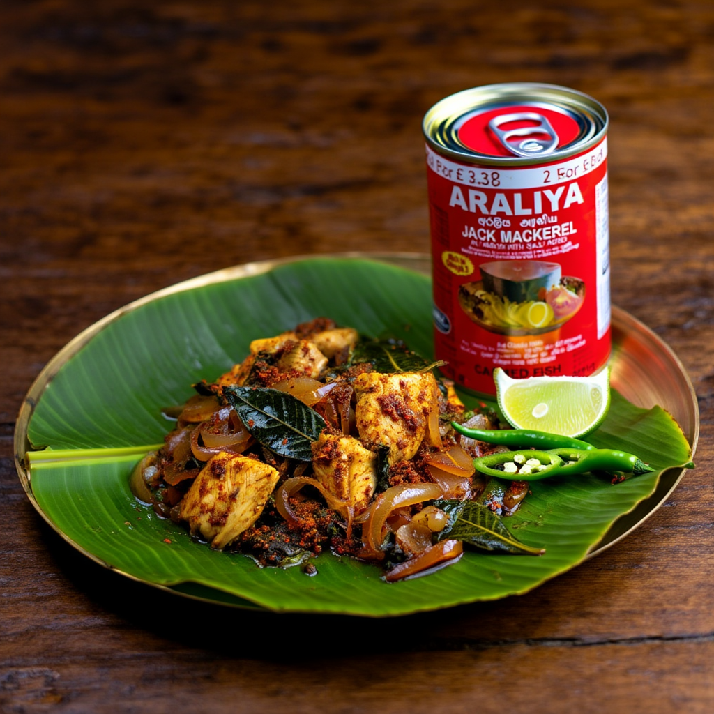 Spicy Sri Lankan Jack Mackerel Stir-Fry using Araliya Jack Mackerel in Brine